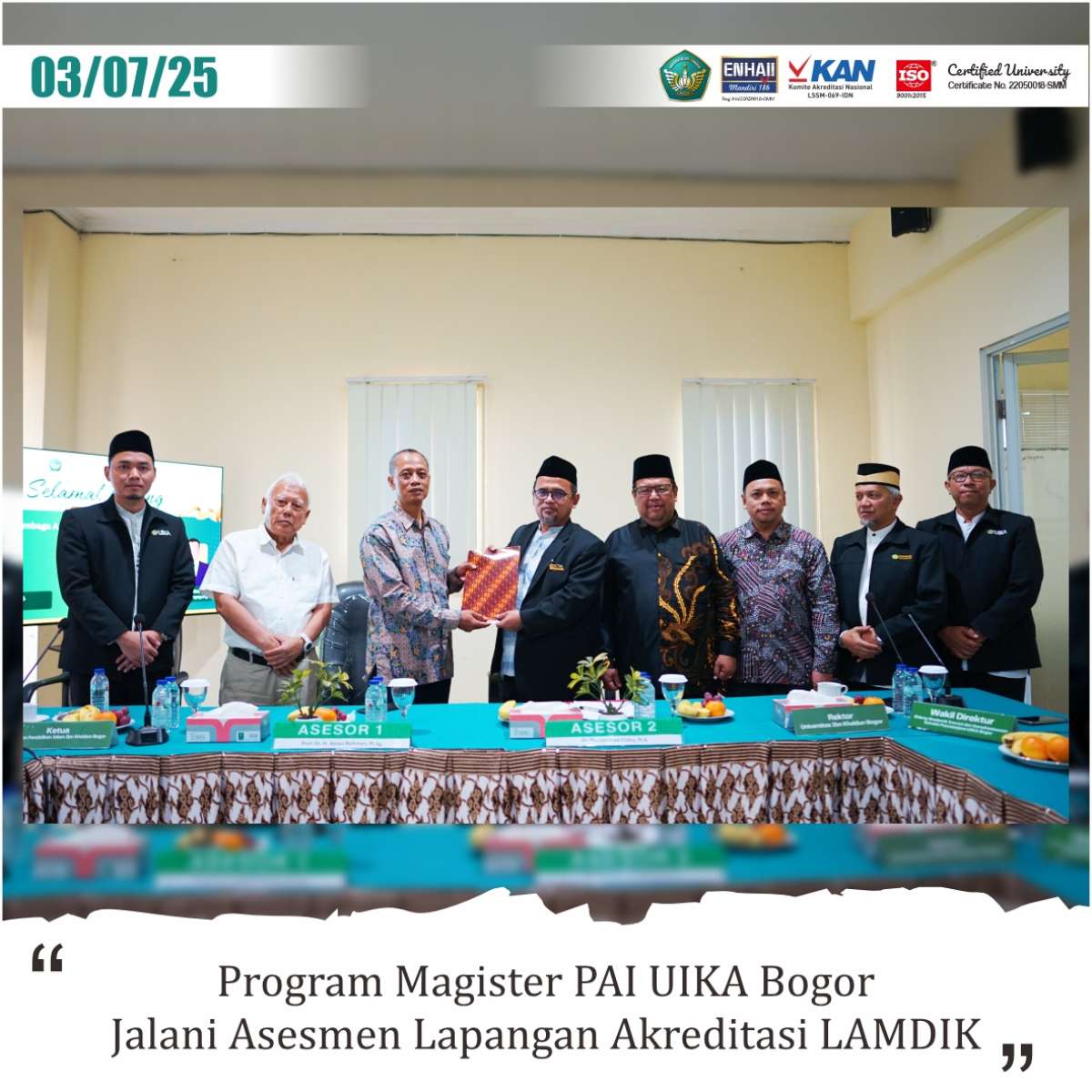 Program Magister PAI UIKA Bogor Jalani Asesmen Lapangan Akreditasi LAMDIK