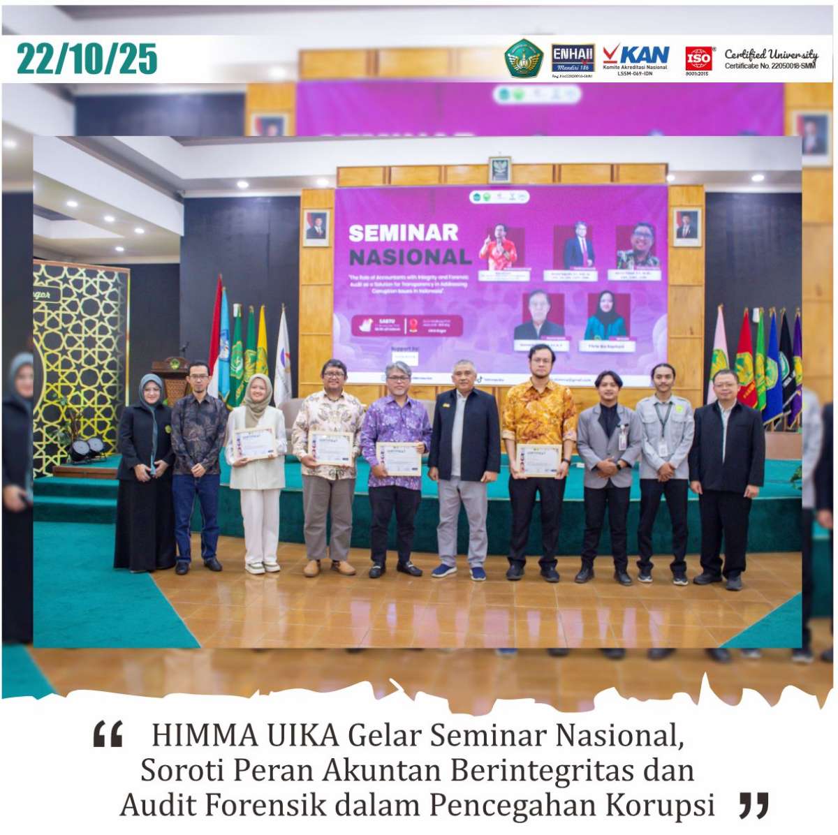 HIMMA UIKA Gelar Seminar Nasional, Soroti Peran Akuntan Berintegritas ...