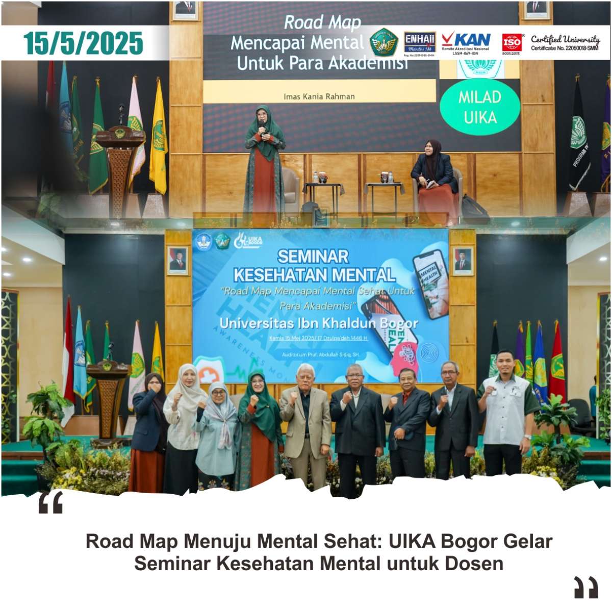 Road Map Menuju Mental Sehat: UIKA Bogor Gelar Seminar Kesehatan Mental ...