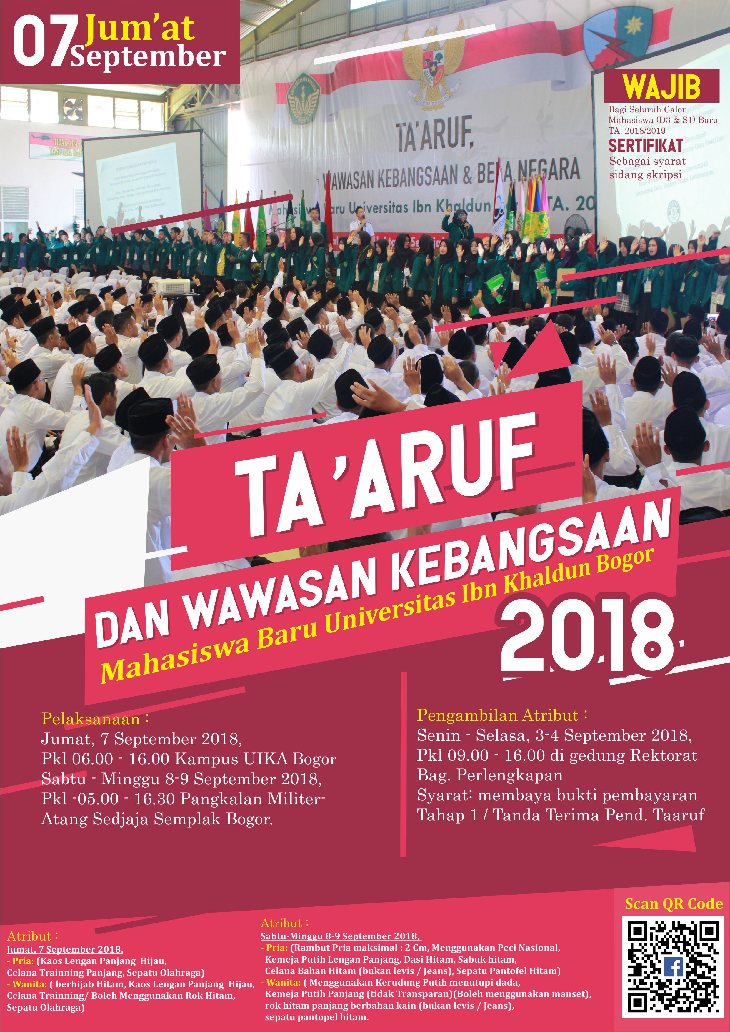 Pelaksanaan Taaruf dan Wawasan Kebangsaan Mahasiswa Baru TA 2018 2019